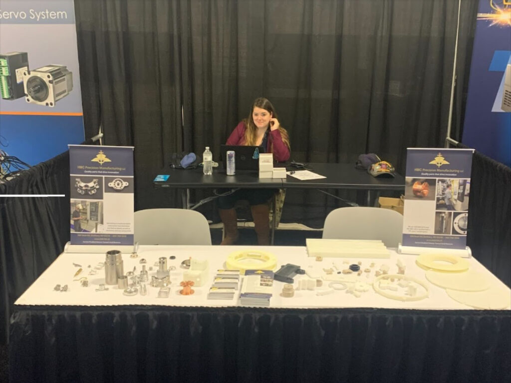Miranda holding down our booth at EASTEC 2021